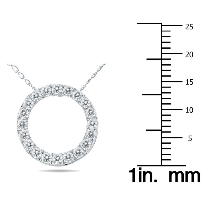 1/2 Carat Tw Diamond Circle Pendant In 10K White Gold