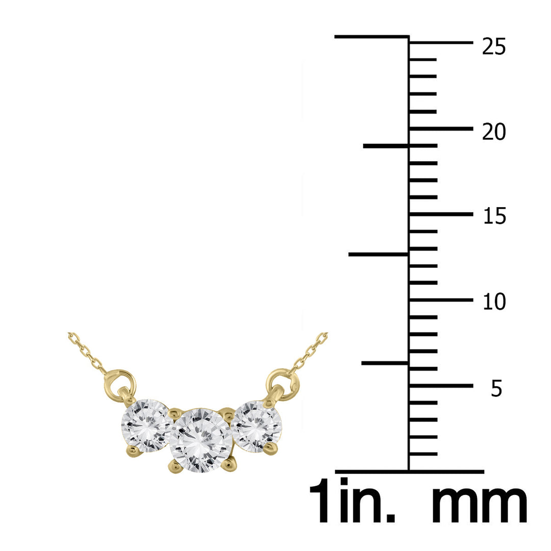 1 Carat Tw Three Stone Diamond Pendant In 14K Yellow Gold