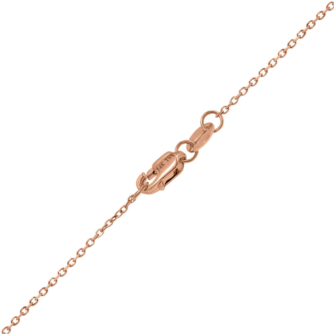 1/4 Carat Tw Bezel Set Diamond Station Necklace In 14K Rose Gold