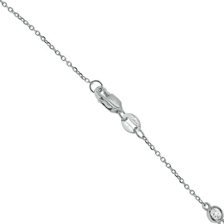 3/4 Carat Tw Bezel Set Diamond Station Necklace In 14K White Gold