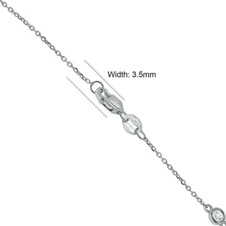 3/4 Carat Tw Bezel Set Diamond Station Necklace In 14K White Gold