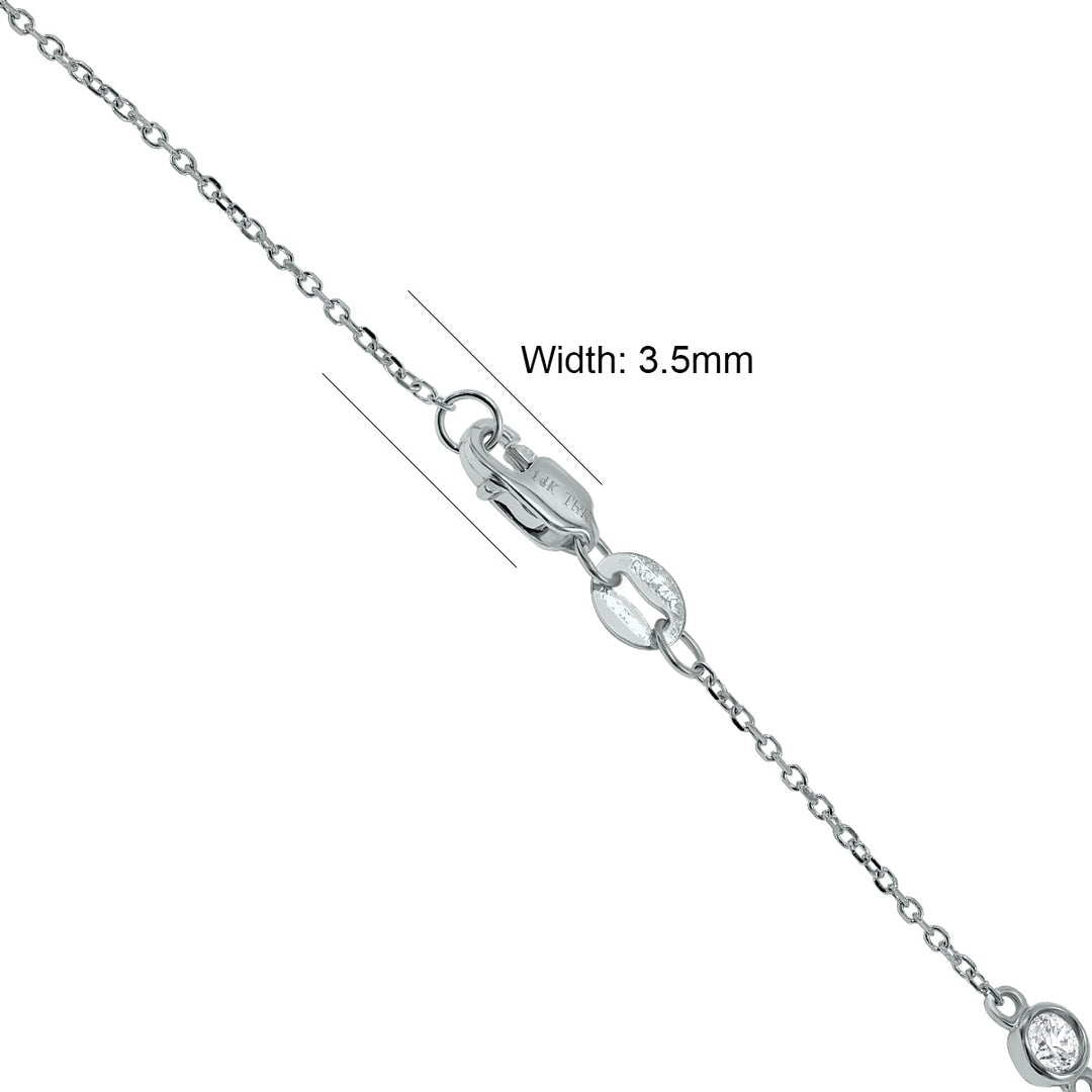 1 1/2 Carat Tw Bezel Set Diamond Station Necklace In 14K White Gold