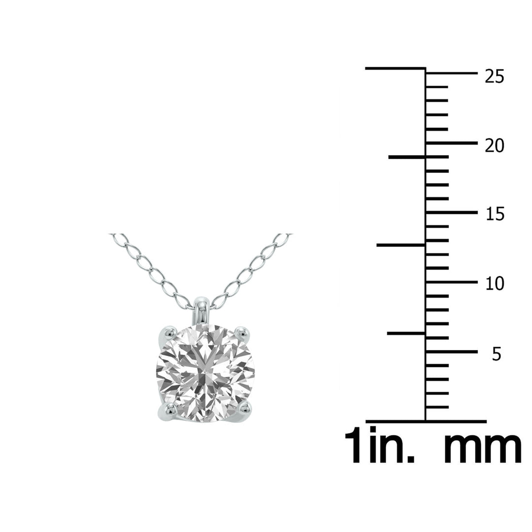 Lab Grown Igi Certified 1 Carat Diamond Solitaire Pendant In 14K White Gold (G-H Color, Vvs1-Vvs2 Clarity)