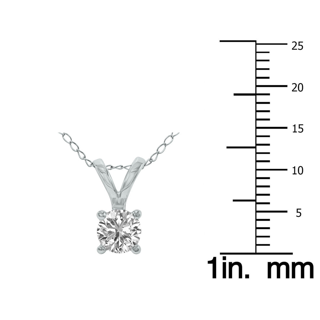 Lab Grown 1/2 Carat Diamond Solitaire Pendant In 14K White Gold (F-G Color, Vvs1-Vvs2 Clarity)