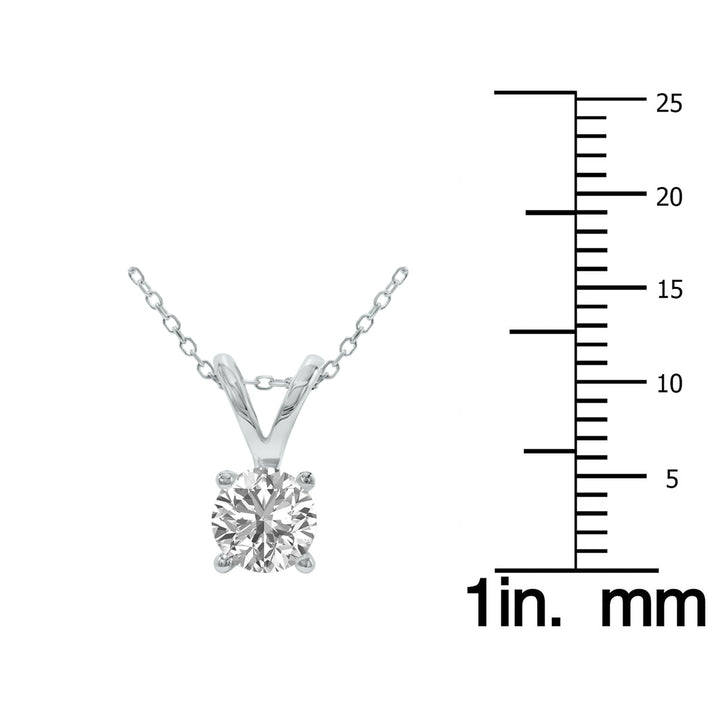 Lab Grown 3/4 Carat Diamond Solitaire Pendant In 14K White Gold