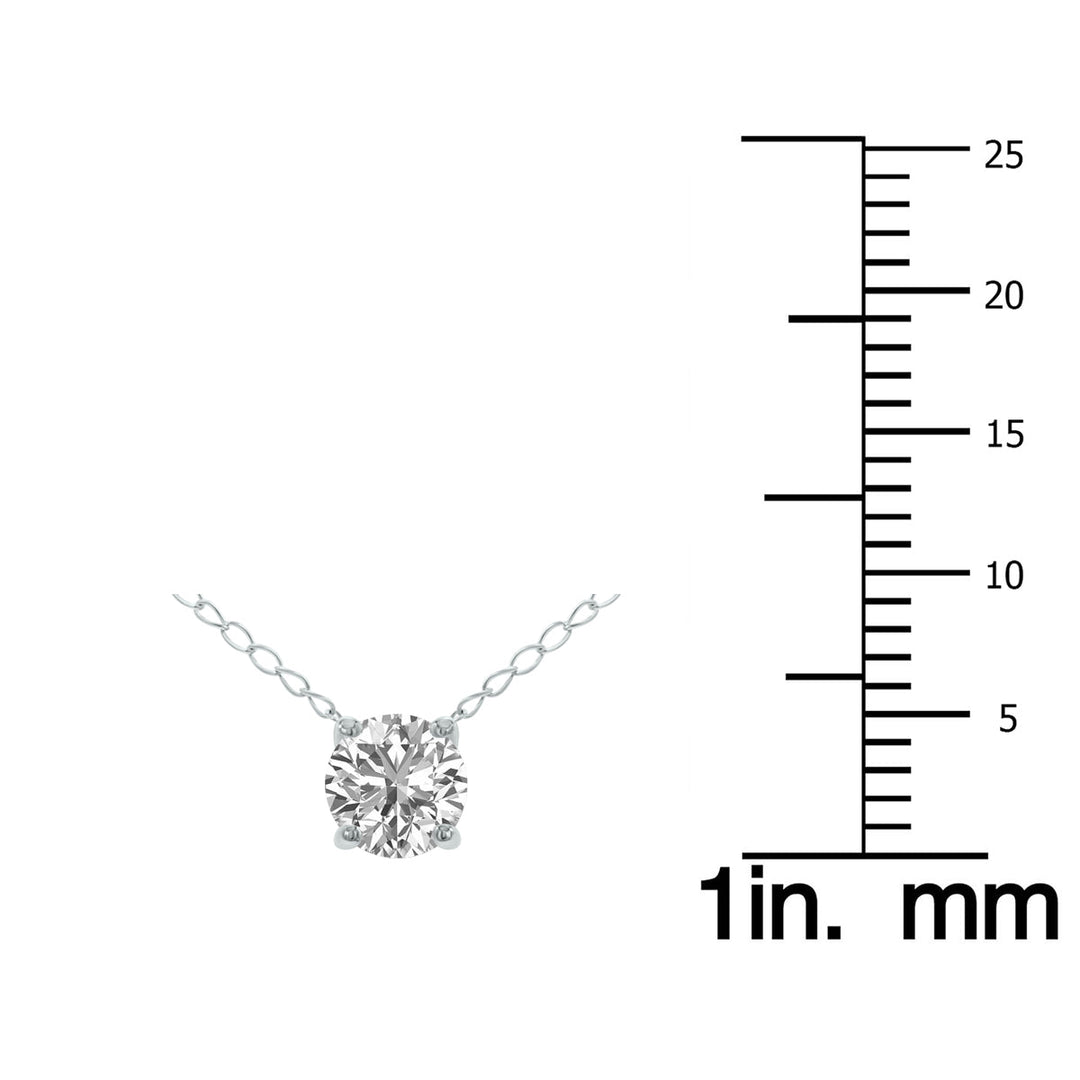 Lab Grown 1/2 Carat Floating Round Diamond Solitaire Pendant In 14K White Gold (F-G Color, Vvs1-Vvs2 Clarity)