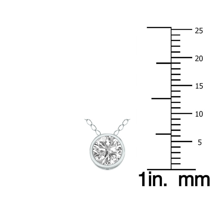 1/2 Carat Lab Grown Diamond Bezel Pendant In 14K White Gold (F-G Color, Vvs1-Vvs2 Clarity)