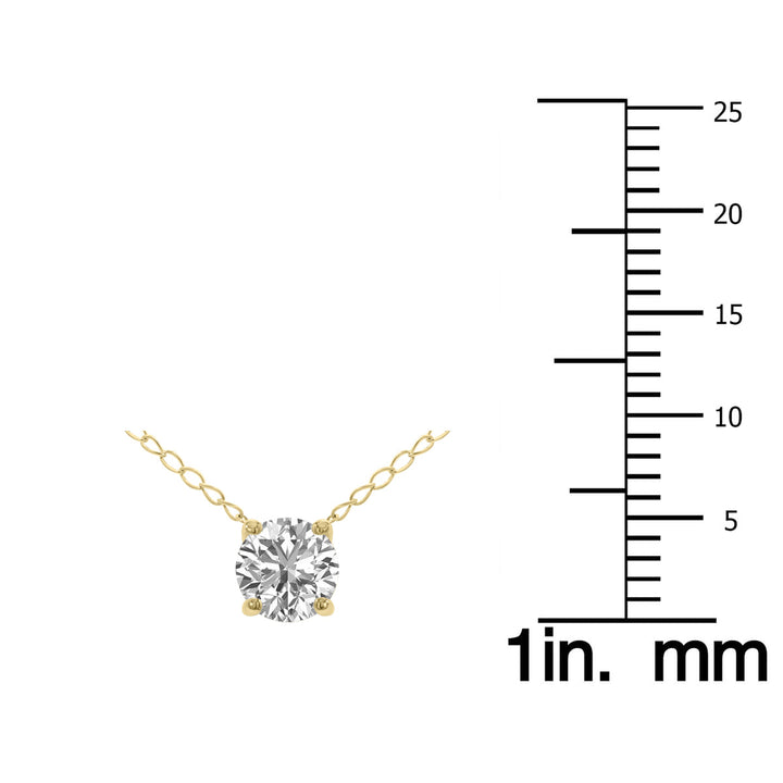 Lab Grown 1/2 Carat Floating Round Diamond Solitaire Pendant In 14K Yellow Gold (F-G Color, Vvs1-Vvs2 Clarity)