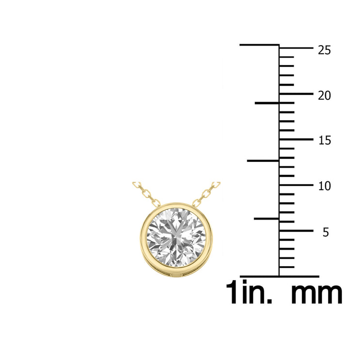 Igi Certified 1 Carat Lab Grown Diamond Bezel Pendant In 14K Yellow Gold