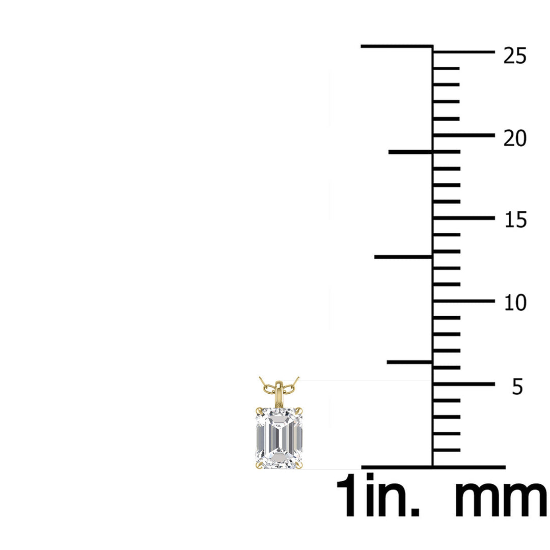 Lab Grown 1/2 Carat Emerald Solitaire Diamond Pendant In 14K Yellow Gold