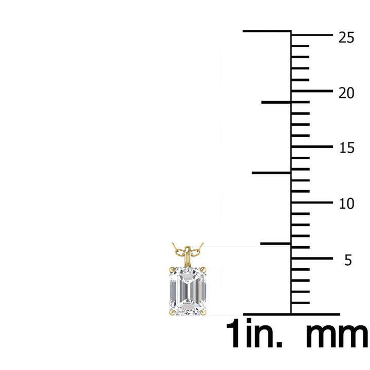 Lab Grown 3/4 Carat Emerald Solitaire Diamond Pendant In 14K Yellow Gold