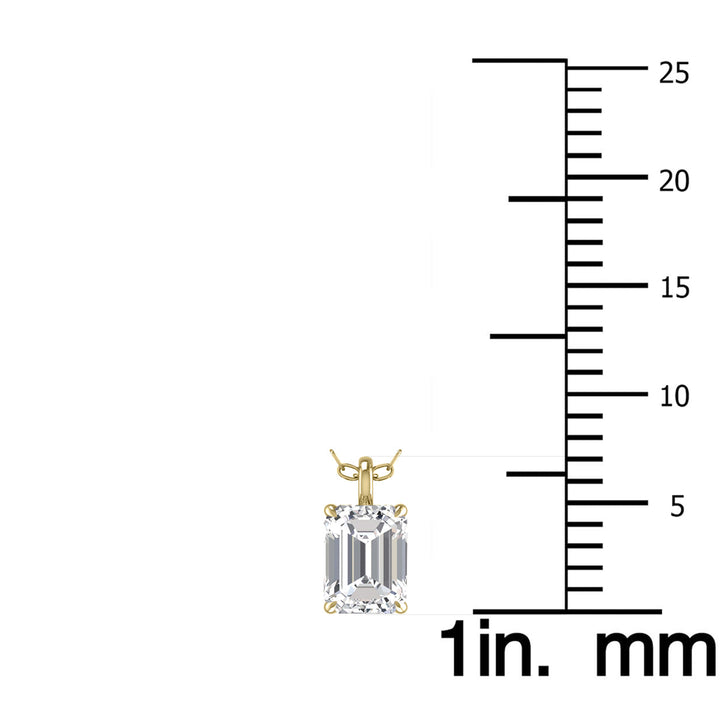 Lab Grown 1 Carat Emerald Solitaire Diamond Pendant In 14K Yellow Gold