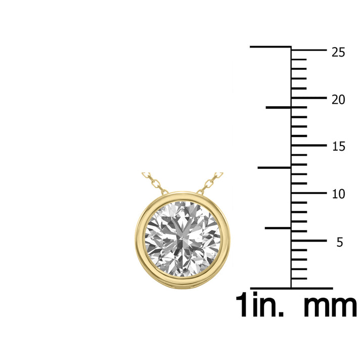 Igi Certified 2 Carat Lab Grown Diamond Bezel Pendant In 14K Yellow Gold