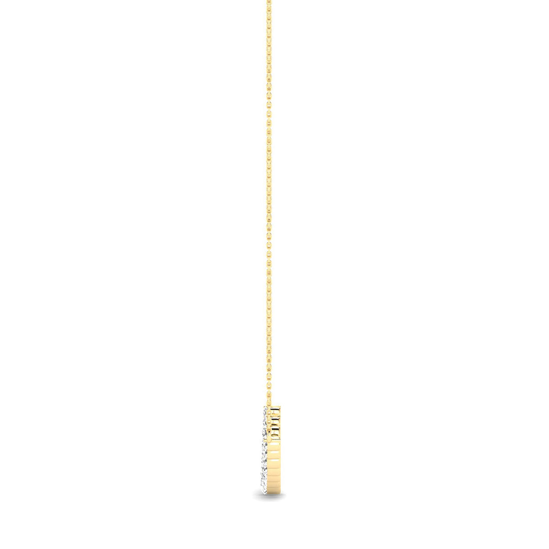 1 Carat Tw Diamond Smiley Bar Necklace In 14K Yellow Gold