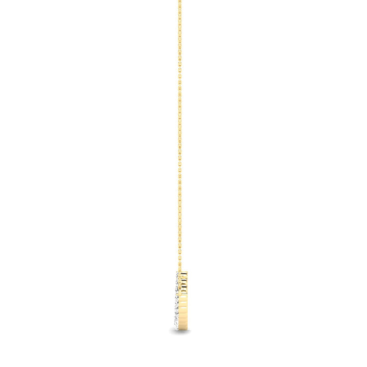 1 Carat Tw Diamond Smiley Bar Necklace In 14K Yellow Gold