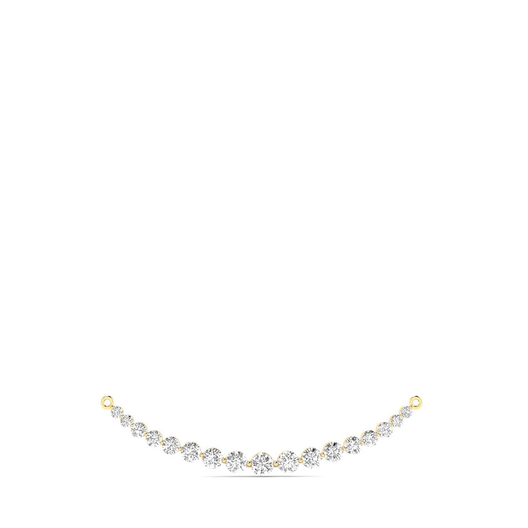 1 Carat Tw Diamond Smiley Bar Necklace In 14K Yellow Gold