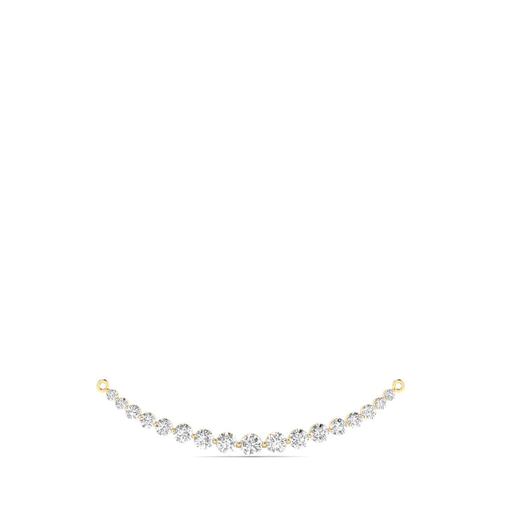 1 Carat Tw Diamond Smiley Bar Necklace In 14K Yellow Gold