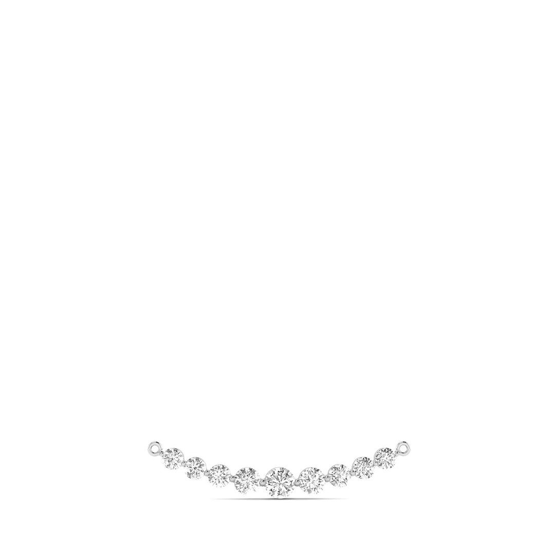 1 Carat Tw 9 Stone Diamond Bar Necklace In 14K White Gold