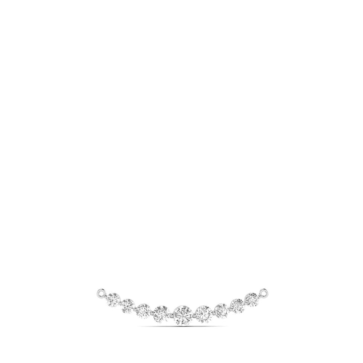 1 Carat Tw 9 Stone Diamond Bar Necklace In 14K White Gold