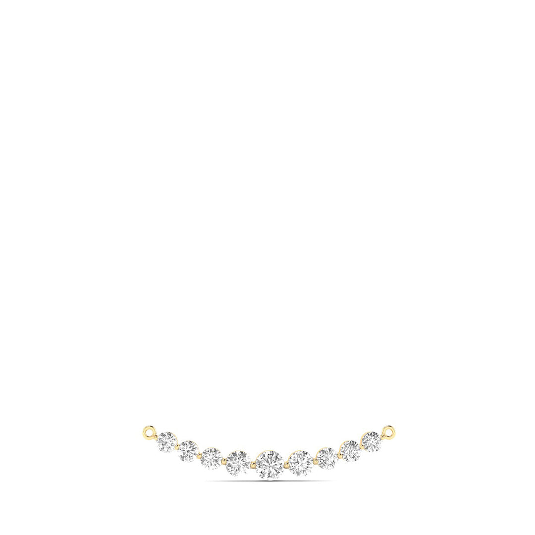 1 Carat Tw 9 Stone Diamond Bar Necklace In 14K Yellow Gold