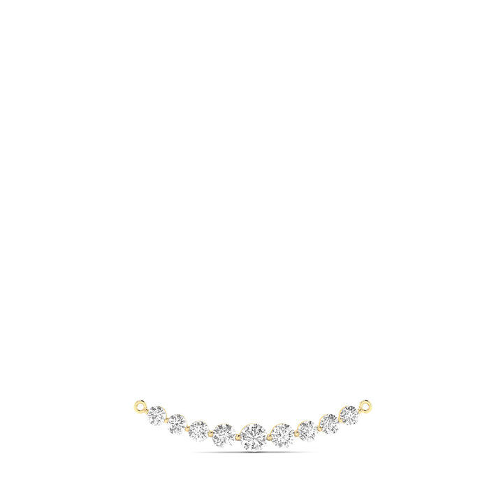 1 Carat Tw 9 Stone Diamond Bar Necklace In 14K Yellow Gold