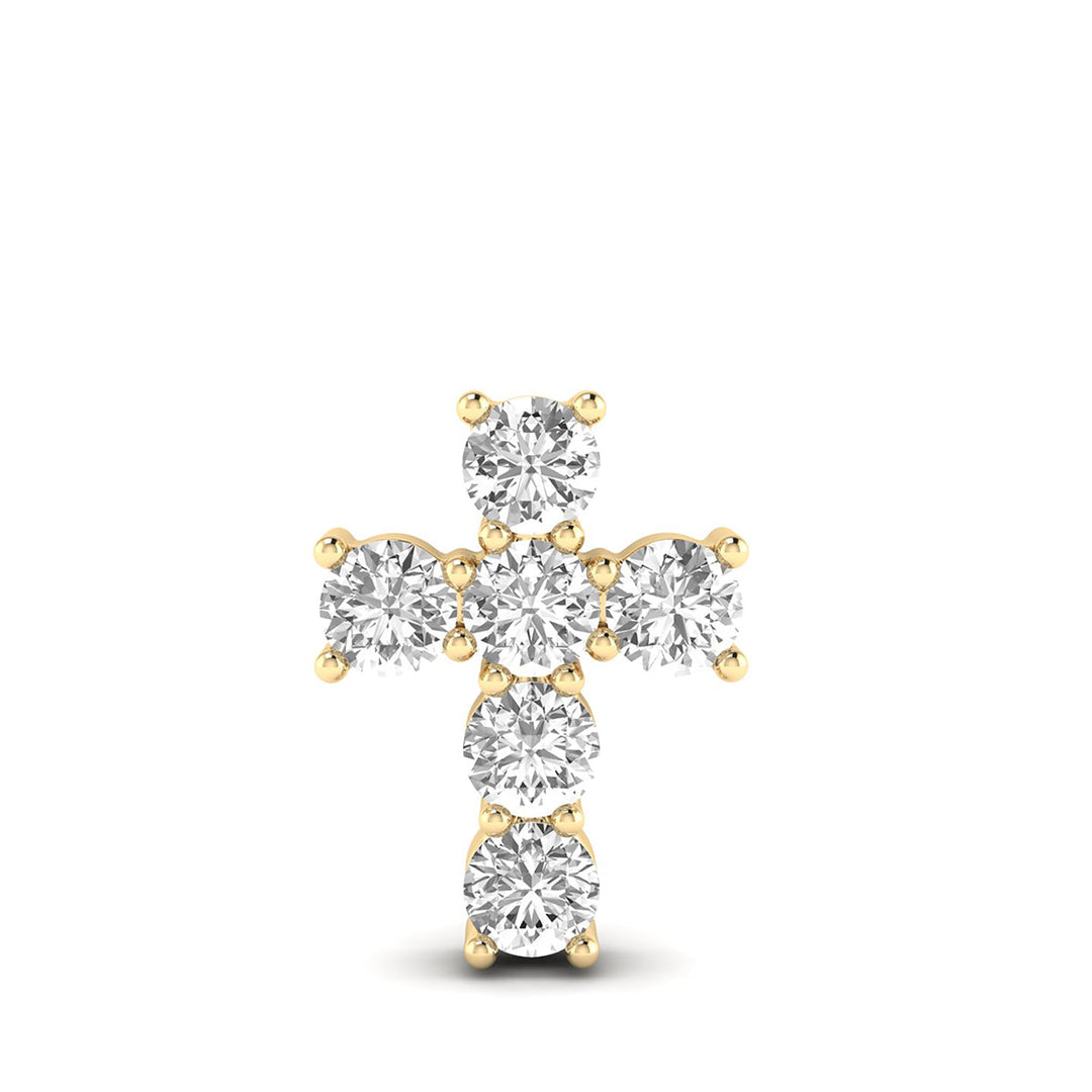 1/2 Carat Tw Diamond Religious Cross Pendant In 14K Yellow Gold