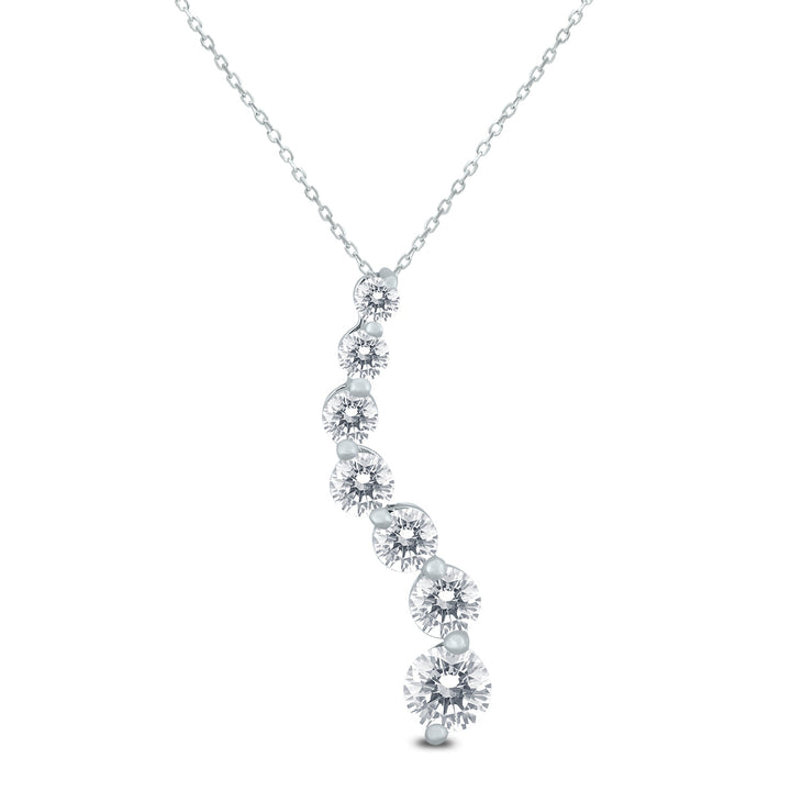 1/4 Carat Tw Diamond Journey Pendant In 10K White Gold