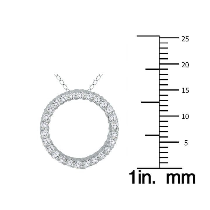 1/3 Carat Tw Diamond Circle Pendant In 14K White Gold