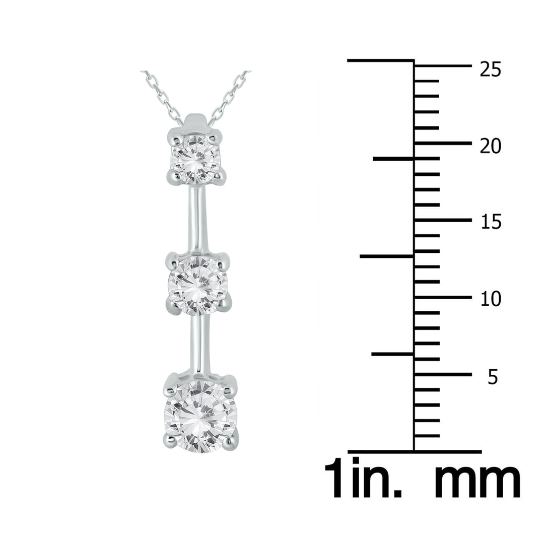 1 Carat Tw Three Stone Diamond Pendant In 14K White Gold