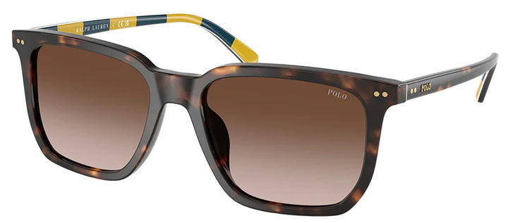 Polo Ralph Lauren PH 4224U 500313 Rectangle Plastic Havana Sunglasses with Brown Gradient Lens
