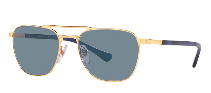 Persol PO 2494S 114156 Pillow Metal Gold Sunglasses with Blue Lens