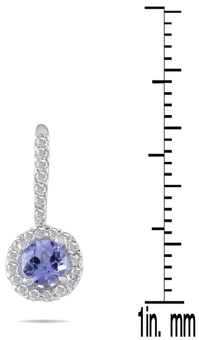 3/4 Carat Tw Tanzanite And Diamond Earrings In 10K White Gold