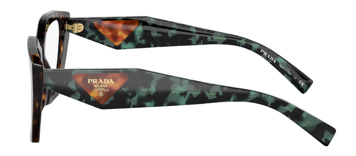 Prada PR 09YV 2AU1O1 Fashion Plastic Tortoise Eyeglasses with Logo Stamped Demo Lenses