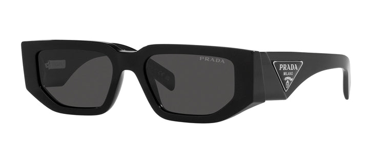 Prada PR 09ZS 1AB5S0 Rectangle Plastic Black Sunglasses with Grey Lens