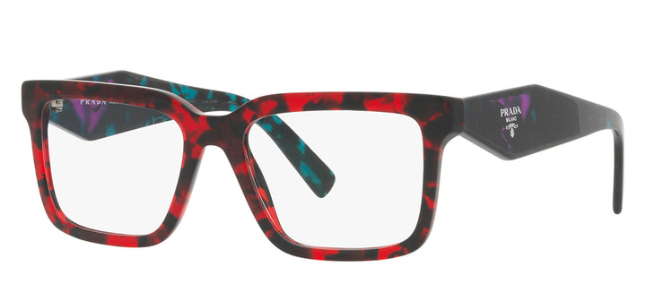 Prada PR 10YV 09Z1O1 Pillow Plastic Tortoise Eyeglasses with Transparent Demo Lens