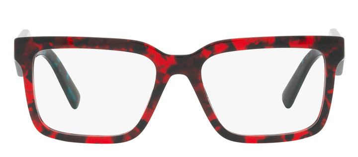 Prada PR 10YV 09Z1O1 Pillow Plastic Tortoise Eyeglasses with Transparent Demo Lens