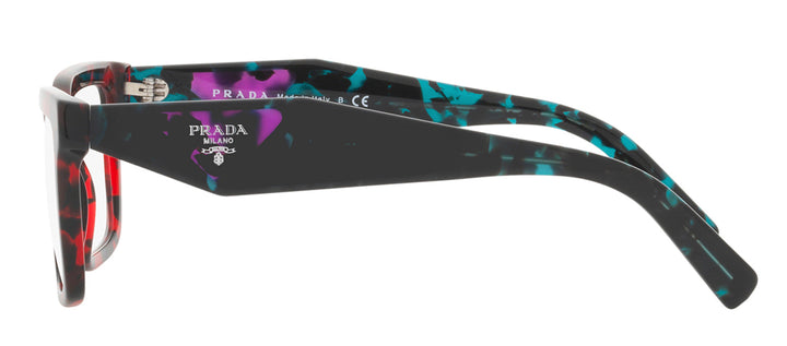 Prada PR 10YV 09Z1O1 Pillow Plastic Tortoise Eyeglasses with Transparent Demo Lens