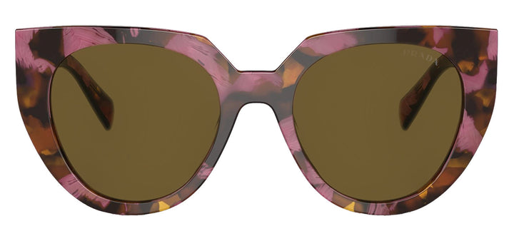 Prada PR 14WS 18N01T Cat Eye Acetate Brown Sunglasses with Brown Lens