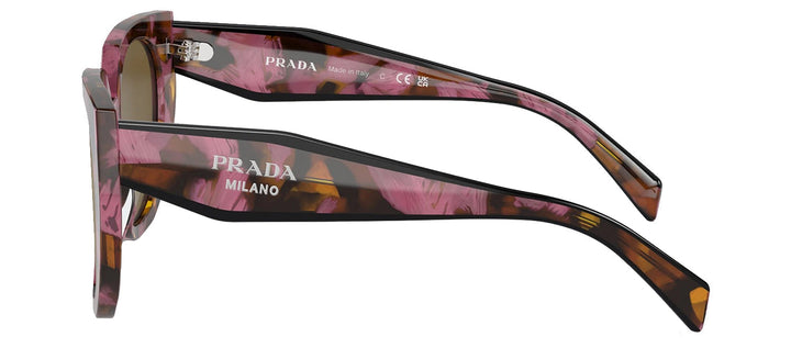 Prada PR 14WS 18N01T Cat Eye Acetate Brown Sunglasses with Brown Lens