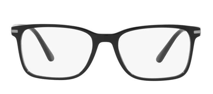 Prada PR 14WV 1AB1O1 Rectangle Plastic Black Eyeglasses with Logo Stamped Demo Lenses