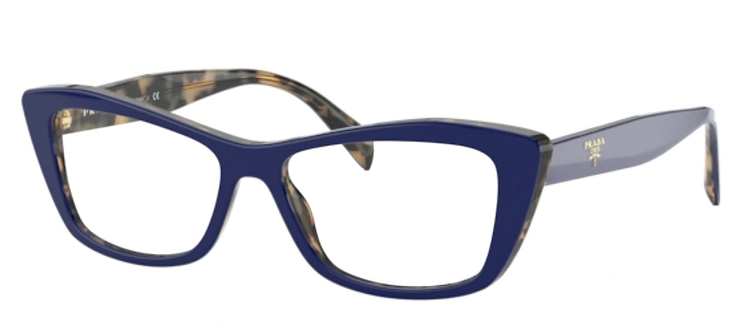 Prada PR 15XV 05C1O1 Cat Eye Plastic Blue Eyeglasses with Transparent Demo Lens