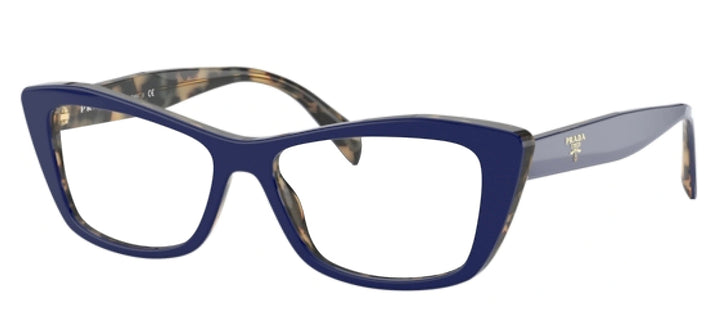 Prada PR 15XV 05C1O1 Cat Eye Plastic Blue Eyeglasses with Transparent Demo Lens