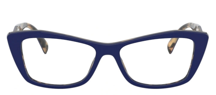 Prada PR 15XV 05C1O1 Cat Eye Plastic Blue Eyeglasses with Transparent Demo Lens