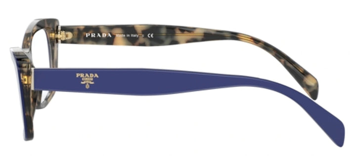 Prada PR 15XV 05C1O1 Cat Eye Plastic Blue Eyeglasses with Transparent Demo Lens