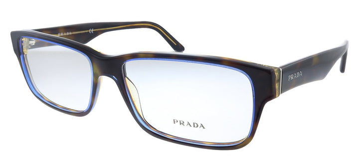 Prada PR 16MV ZXH1O1 Rectangle Plastic Tortoise Denim Eyeglasses with Demo Lens