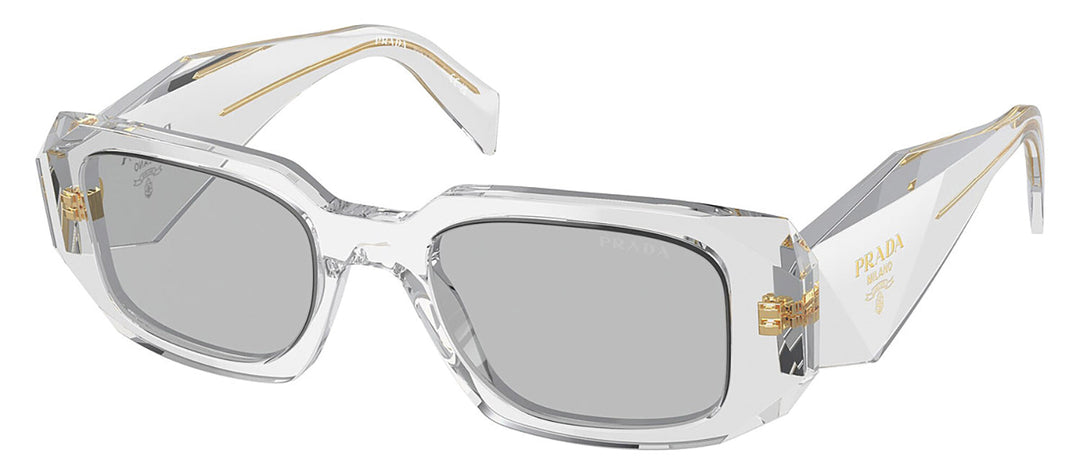 Prada PR 17WSF 12R30B Rectangle Plastic Grey Sunglasses with Grey Lens