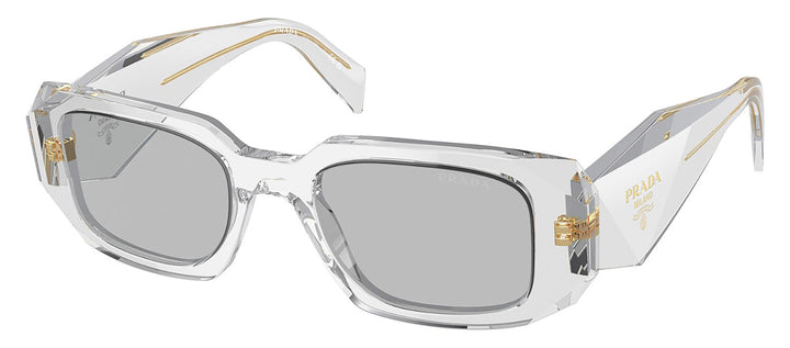 Prada PR 17WSF 12R30B Rectangle Plastic Grey Sunglasses with Grey Lens