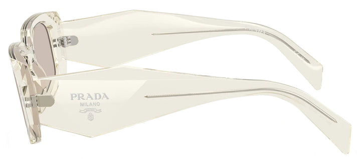 Prada PR 17WS 19X30N Rectangle Plastic Beige Sunglasses with Brown Mirror Lens