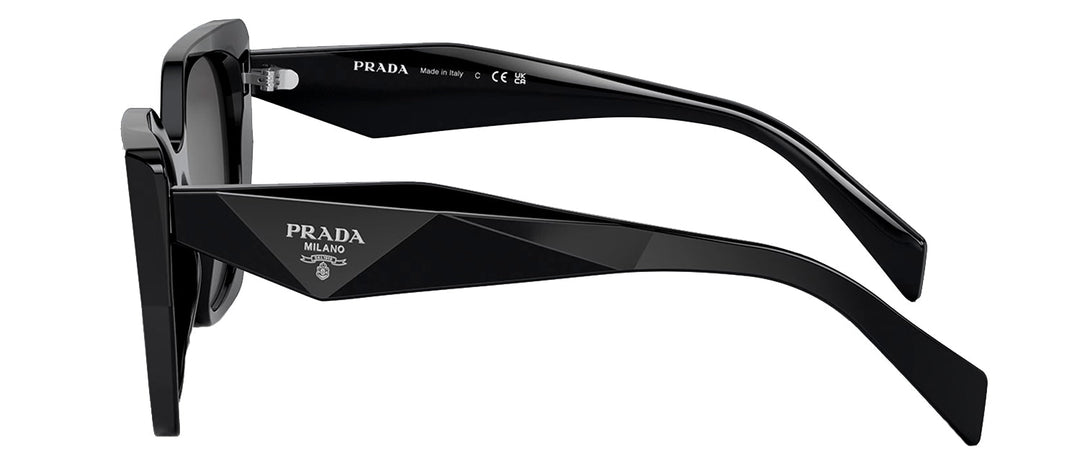 Prada PR 19ZS 1AB5S0 Butterfly Plastic Black Sunglasses with Grey Lens