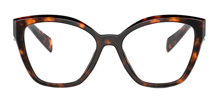 Prada PR 20ZV 14L1O1 Cat-Eye Plastic Havana Eyeglasses with Logo Stamped Demo Lenses Lens